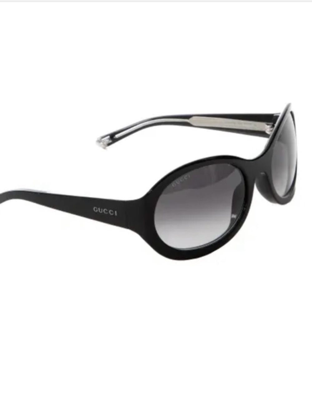 Gucci Black Acetate Sunglasses Oval Oversized - Picture 3 of 4